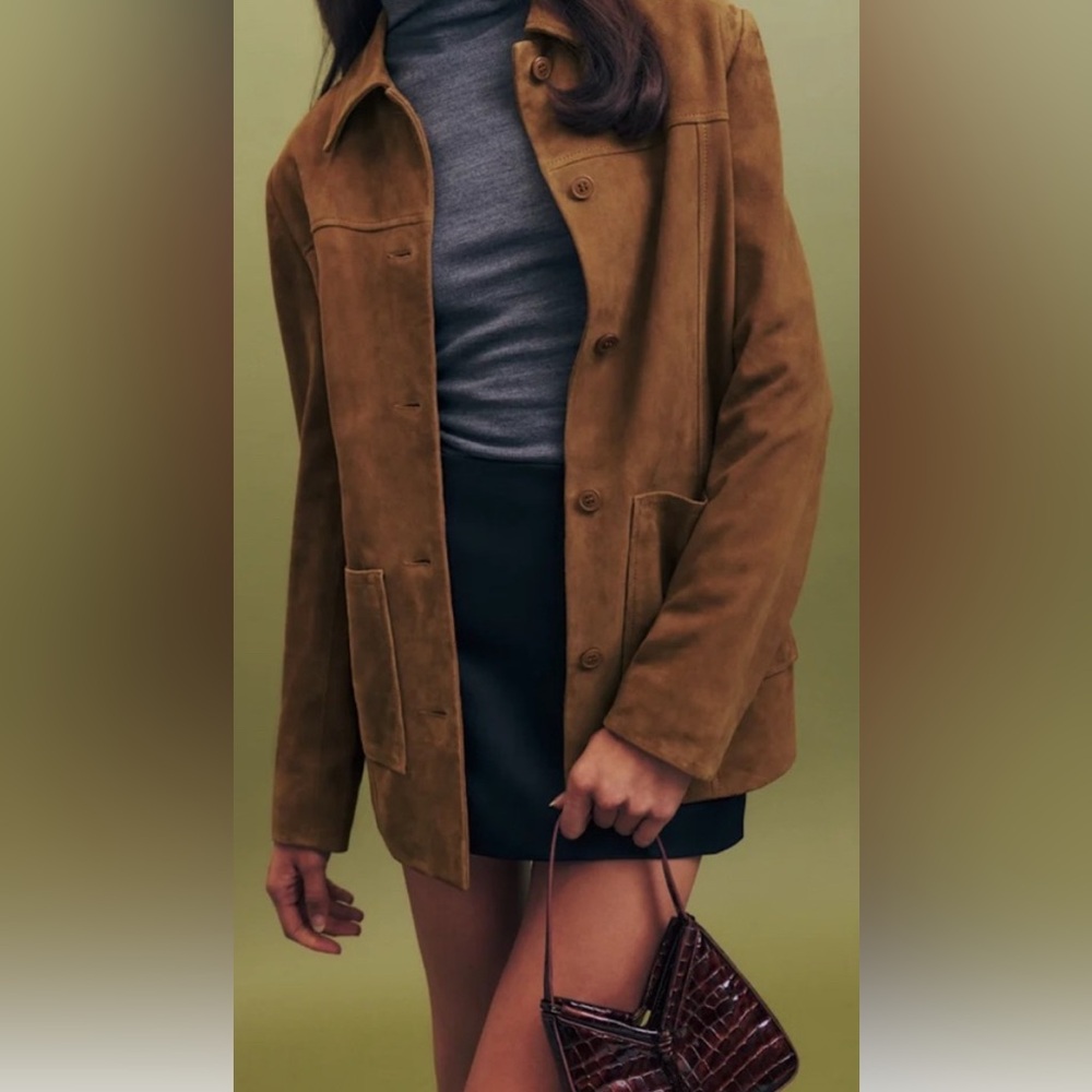 NEW REFORMATION x VEDA Lincoln suede leather jacket